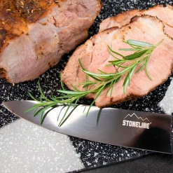 Die moderne Hausfrau STONELINE Edelstahl Messer Set 5-teilig mit Messerblock | Schwarz