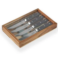 Die moderne Hausfrau STONELINE Edelstahl Steakmesser Set 4-teilig | Holzgriff