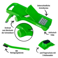 Die moderne Hausfrau STONELINE Gemüsehobel Verstellbar Set 3-teilig | Grün