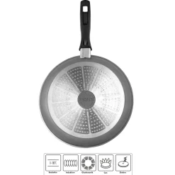 Die moderne Hausfrau STONELINE Made in Germany Schmorpfanne 24 cm | ohne Deckel - Schwarz