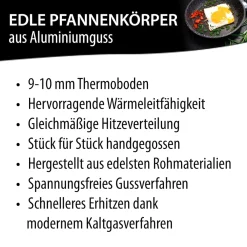 Die moderne Hausfrau STONELINE Made in Germany Wokpfanne 32 cm mit abnehmbarem Griff | ohne Deckel - Schwarz