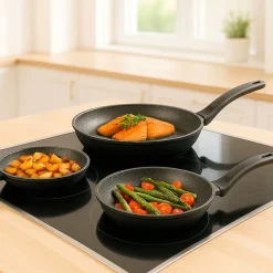 Die moderne Hausfrau STONELINE Made in Germany Pfannen-Set 3-teilig 20/24/28 | ohne Deckel