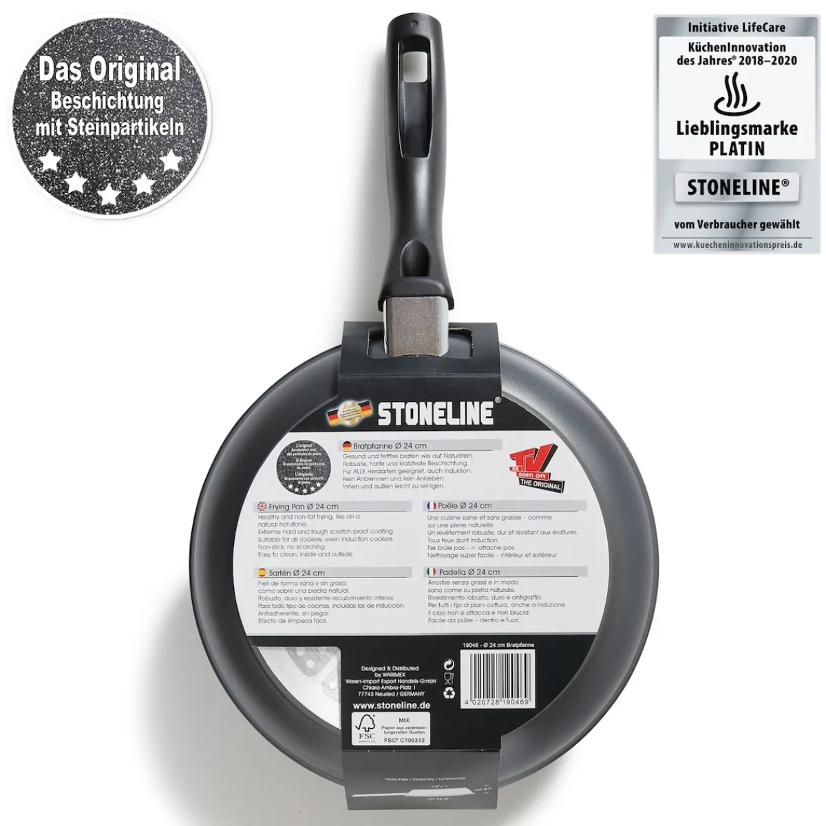 Die moderne Hausfrau STONELINE Made in Germany Bratpfanne 24 cm | ohne Deckel