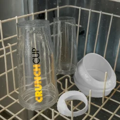 Die moderne Hausfrau STONELINE Original CrunchCup Tragbarer Müslibecher To Go 260 + 250 ml | Weiß