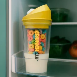 Die moderne Hausfrau STONELINE Original CrunchCup Tragbarer Müslibecher To Go 260 + 250 ml | Gelb