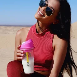 Die moderne Hausfrau STONELINE Original CrunchCup Tragbarer Müslibecher To Go 260 + 250 ml | Pink