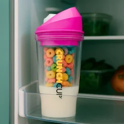 Die moderne Hausfrau STONELINE Original CrunchCup Tragbarer Müslibecher To Go 260 + 250 ml | Pink