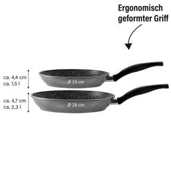 Die moderne Hausfrau STONELINE Pfannen-Set 2-teilig 24/28 | ohne Deckel