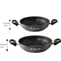 Die moderne Hausfrau STONELINE Servierpfanne 24 cm | Schwarz