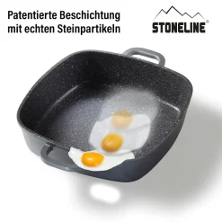 Die moderne Hausfrau STONELINE Servierpfanne Eckig 24 cm | mit Deckel