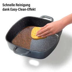 Die moderne Hausfrau STONELINE Servierpfanne Eckig 24 cm | mit Deckel