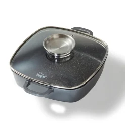 Die moderne Hausfrau STONELINE Servierpfanne Eckig 24 cm | mit Deckel