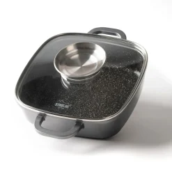 Die moderne Hausfrau STONELINE Servierpfanne Eckig 20 cm | mit Deckel