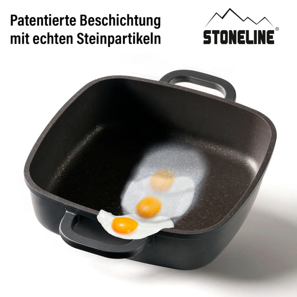 Die moderne Hausfrau STONELINE Servierpfanne Eckig 20 cm Roségold | mit Deckel
