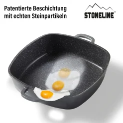 Die moderne Hausfrau STONELINE Servierpfanne Eckig 28 cm | mit Deckel