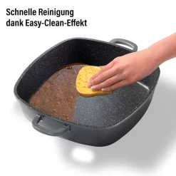 Die moderne Hausfrau STONELINE Servierpfanne Eckig 28 cm | mit Deckel