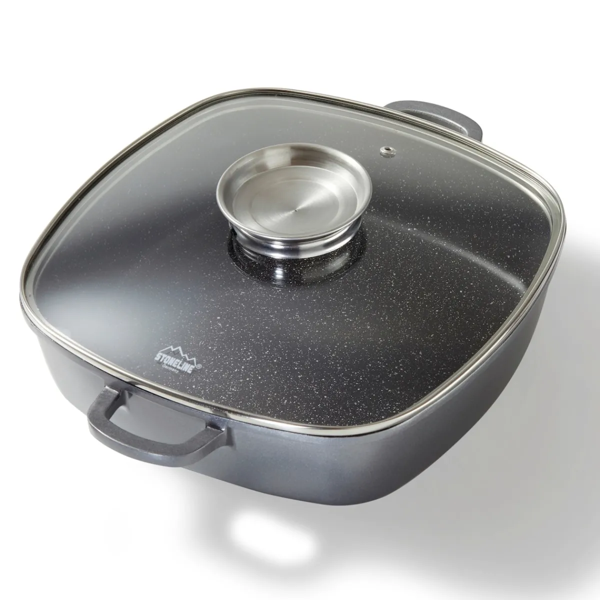 Die moderne Hausfrau STONELINE Servierpfanne Eckig 28 cm | mit Deckel