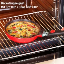 Die moderne Hausfrau STONELINE SMART Bratpfanne 24 cm | ohne Deckel - Rot
