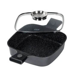 Die moderne Hausfrau STONELINE SMART Servierpfanne Eckig 24 cm | mit Deckel