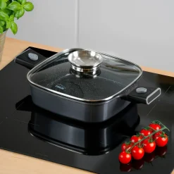 Die moderne Hausfrau STONELINE SMART Servierpfanne Eckig 24 cm | mit Deckel