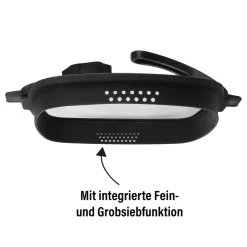 Die moderne Hausfrau STONELINE SMELL WELL FUTURE Glasdeckel Eckig 28 cm mit SMELL WELL Funktion | Schwarz