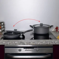 Die moderne Hausfrau STONELINE Universal Glasdeckel Set 16/18/20 und 24/26/28 | Grau