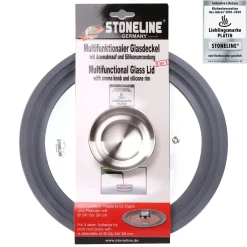 Die moderne Hausfrau STONELINE Universal Glasdeckel 24/26/28 mit Aroma-Funktion | Grau