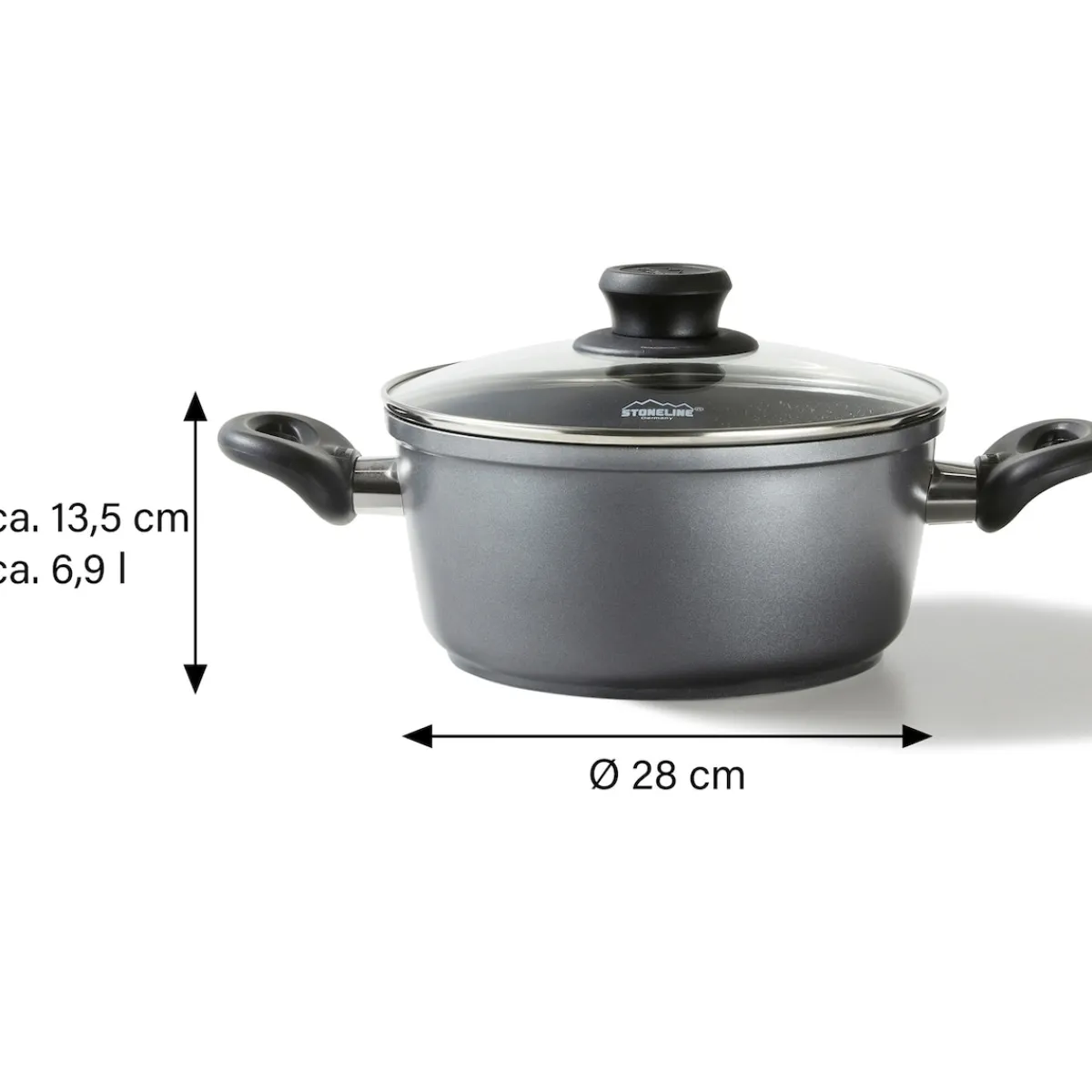 Die moderne Hausfrau STONELINE XXL Kochtopf 28 cm | mit Deckel