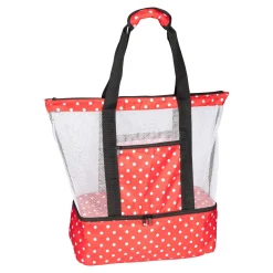 Die moderne Hausfrau Strand- und Kühltasche "2 in 1" rot/schwarz