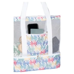 Die moderne Hausfrau Strand- und Kühltasche "2 in 1" weiß/bunt