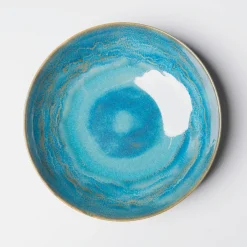 Die moderne Hausfrau Suppenteller, Steinzeug TIEFER SEE Blau / Grün