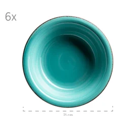 Die moderne Hausfrau Suppenteller-Set, Steingut LUMACA Laguna