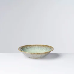 Die moderne Hausfrau Suppenteller-Set, Steinzeug Flussufer blau, grün, braun