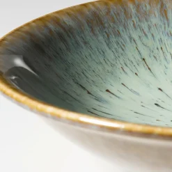 Die moderne Hausfrau Suppenteller-Set, Steinzeug Flussufer blau, grün, braun