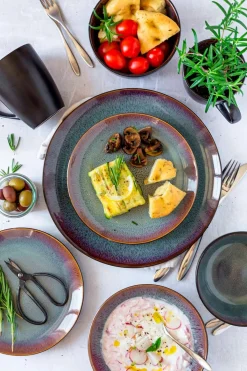 Die moderne Hausfrau Suppenteller-Set, Steinzeug Teona 4 x Suppenteller