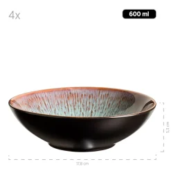 Die moderne Hausfrau Suppenteller-Set, Steinzeug Teona 4 x Suppenteller