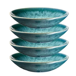 Die moderne Hausfrau Suppenteller-Set, Steinzeug Carellia Blau