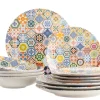 Die moderne Hausfrau Tafelservice, Keramik Amarante 6 x Speiseteller, 6 x Suppenteller