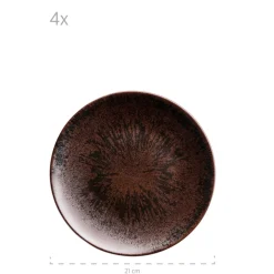 Die moderne Hausfrau Tafelservice, Keramik Metallic Bronze