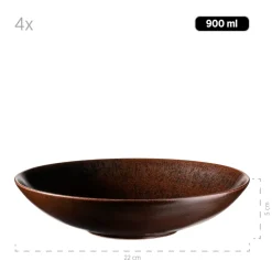 Die moderne Hausfrau Tafelservice, Keramik Metallic Bronze