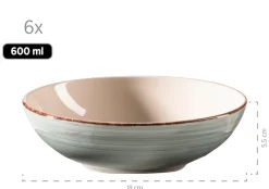 Die moderne Hausfrau Tafelservice, Steingut Lumaca Rauchblau