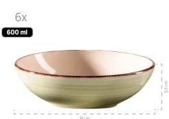 Die moderne Hausfrau Tafelservice, Steingut Lumaca Olivgrün