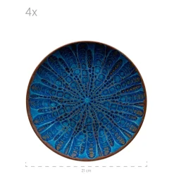 Die moderne Hausfrau Tafelservice, Steinzeug Aquamarine