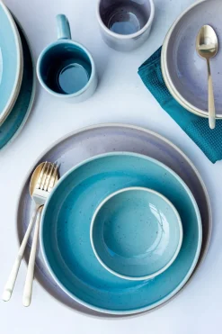 Die moderne Hausfrau Tafelservice, Steinzeug Candy Blau