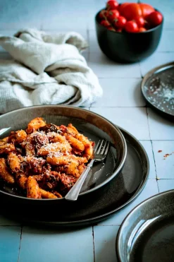 Die moderne Hausfrau Tafelservice, Steinzeug NIARA Schwarz / Grau