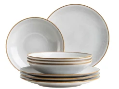 Die moderne Hausfrau Tafelservice, Steinzeug Smoky's Weiß