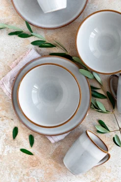 Die moderne Hausfrau Tafelservice, Steinzeug Smoky's Weiß