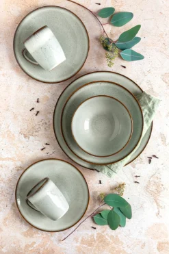 Die moderne Hausfrau Tafelservice, Steinzeug Smoky's Grün