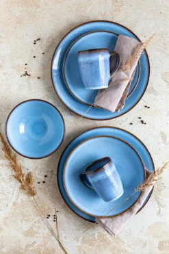 Die moderne Hausfrau Tafelservice, Steinzeug Smoky's Blau