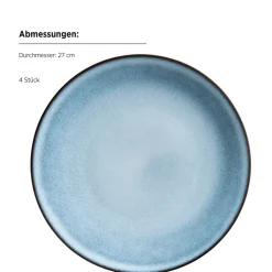 Die moderne Hausfrau Tafelservice, Steinzeug Smoky's Blau